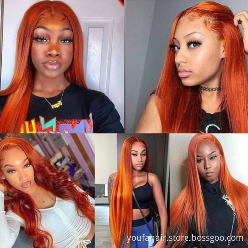 Wholesale 10A Peruvian Virgin Human Hair Ombre Color 1b/350 Orange Hair Bundles with Closure Lace Frontal Hair Extension Weaving